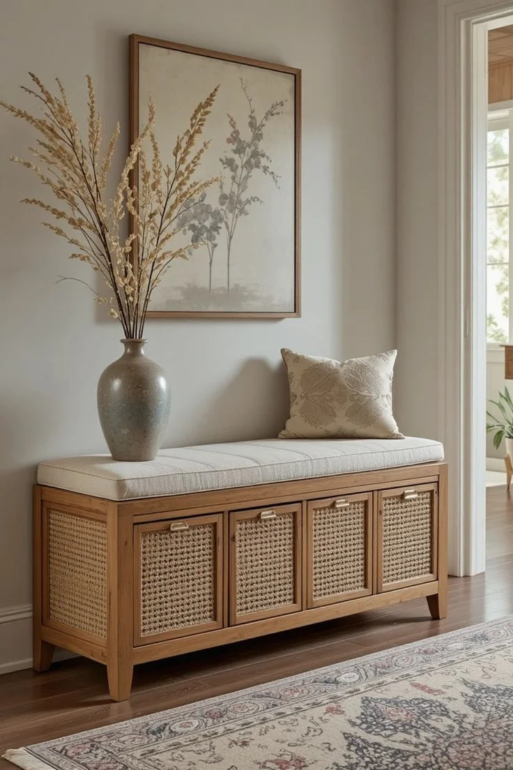Stylish Japandi Storage Bench