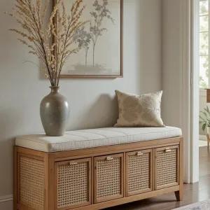 Stylish Japandi Storage Bench